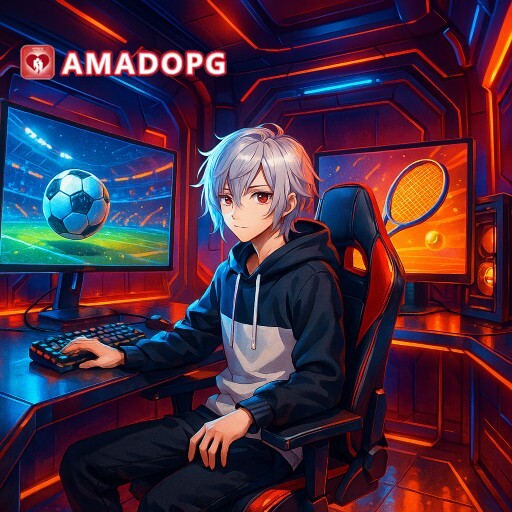 Imagem promocional da AMADOPG mostrando a plataforma e suas vantagens