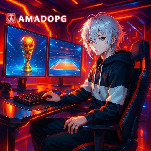 Imagem promocional da AMADOPG mostrando a plataforma e suas vantagens