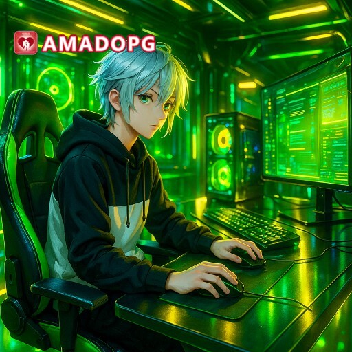 Imagem promocional da AMADOPG mostrando a plataforma e suas vantagens