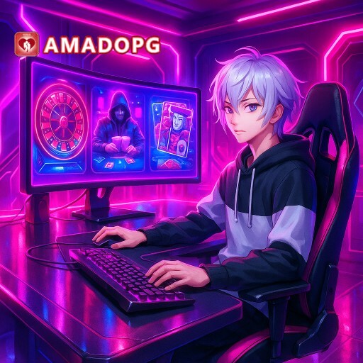 Imagem promocional da AMADOPG mostrando a plataforma e suas vantagens