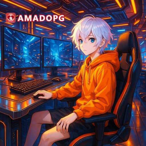 Imagem promocional da AMADOPG mostrando a plataforma e suas vantagens