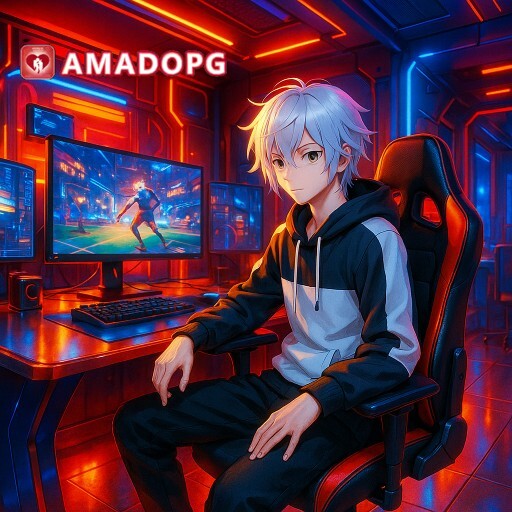 Imagem promocional da AMADOPG mostrando a plataforma e suas vantagens